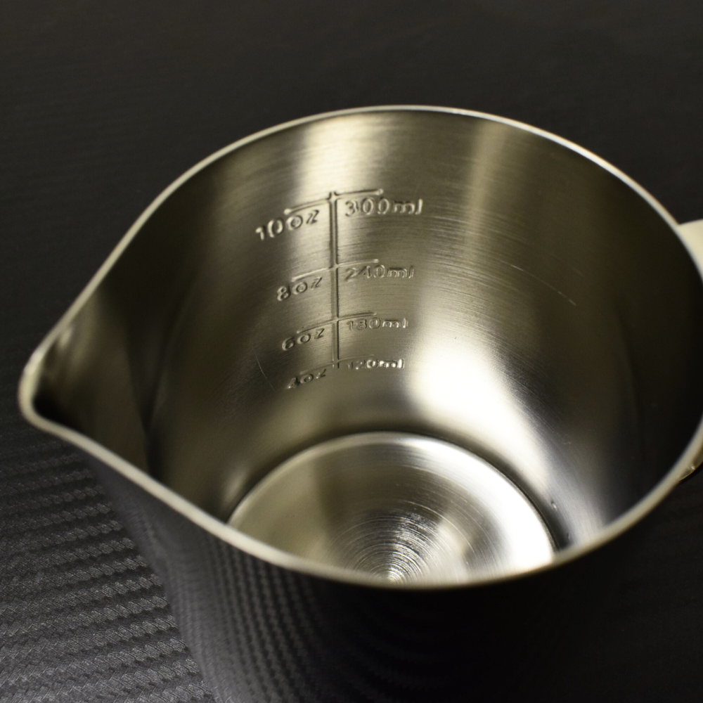Espresso Milk Frothing Pitcher 300ml, Stainless Steel with Measurement