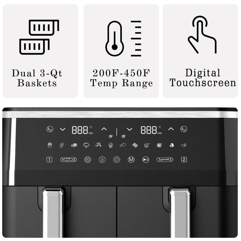 Ultima Cosa Presto Luxe digital dual air fryer - 9L