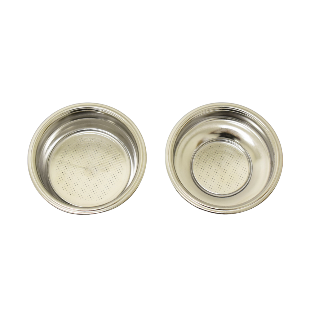 58mm Double Wall Pressurized Espresso Filter Basket Accessories, 2 Pack (Single Cup & Double Cup)