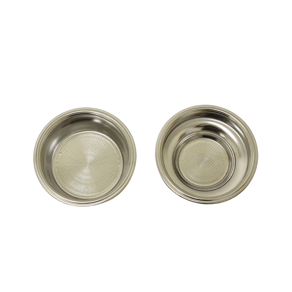 58mm Single Wall Pressurized Espresso Filter Basket Accessories, 2 Pack (Single Cup & Double Cup)