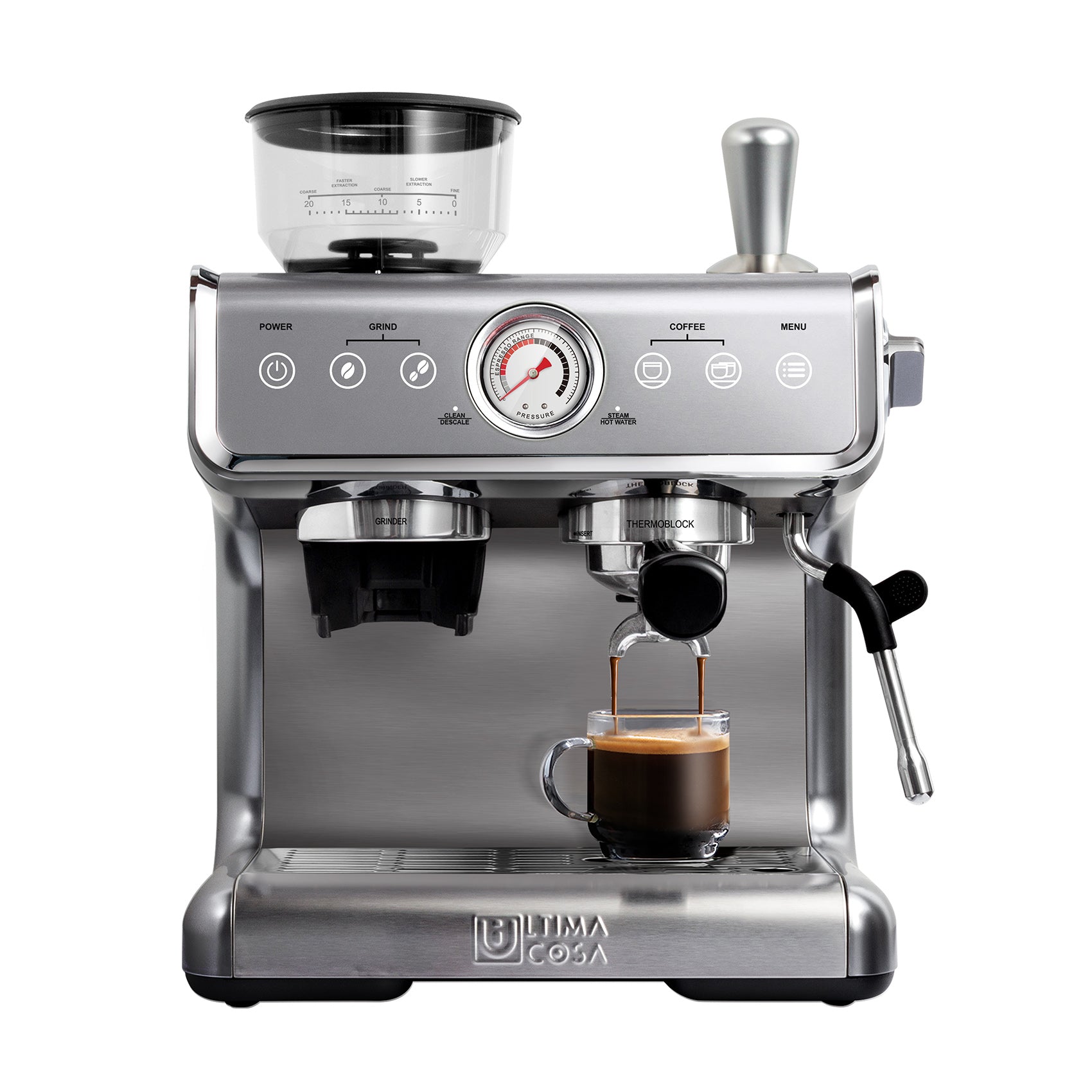 【58%OFF】Refurbished - Ultima Cosa Presto Bollente Espresso Machine with Grinder