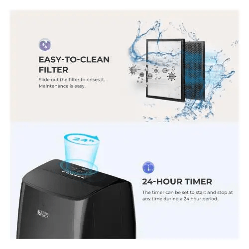 【42%OFF】Ultima Cosa Aria Clima 4-in-1 Portable Air Conditioner - 14,000 BTU (10,000 SACC) Black