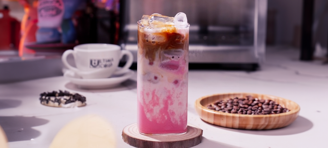 Pink & Brown Rose Coffee Latte