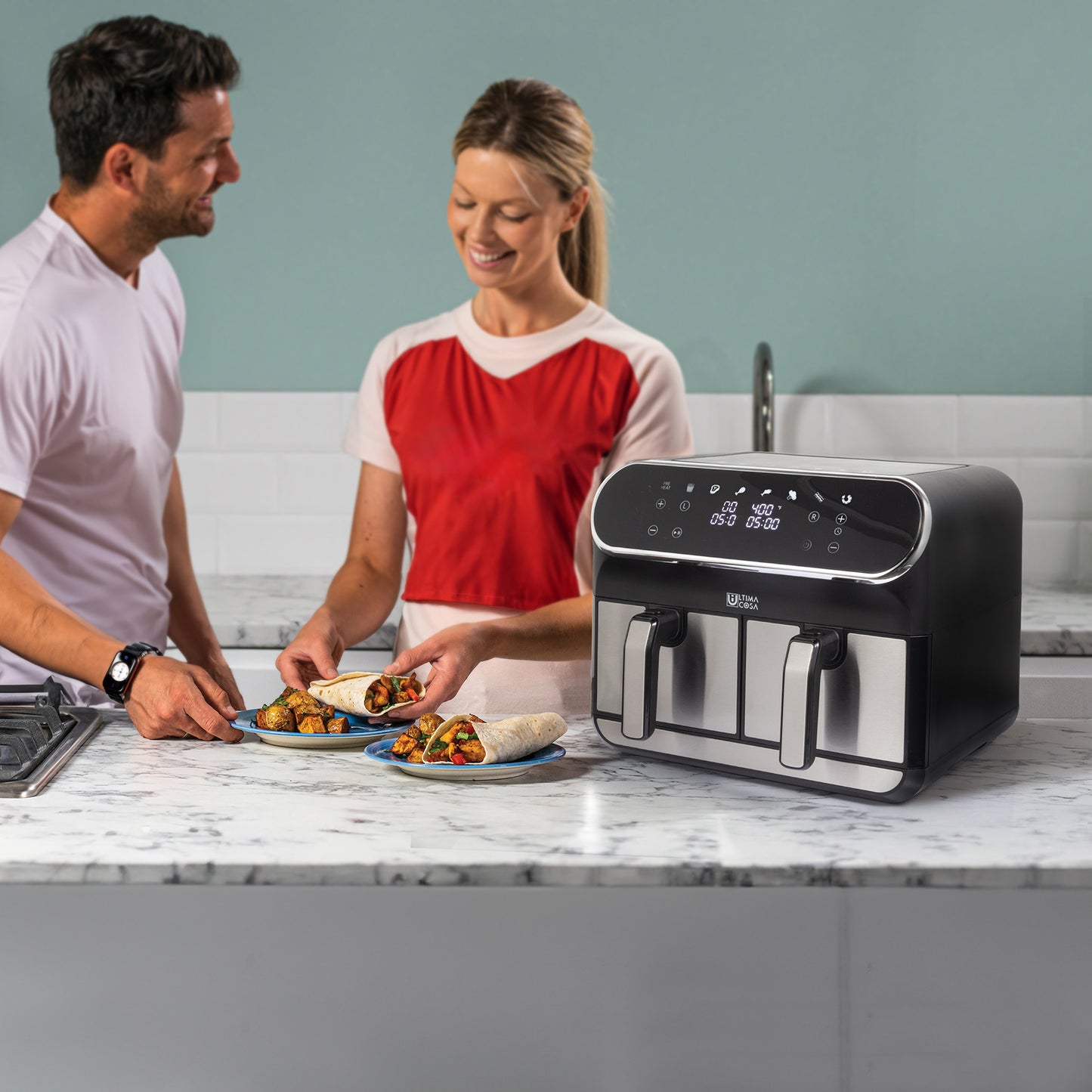 【47%OFF】Open Box Ultima Cosa Preso Luxe 8L / 8.5QT Digital Dual Zone Air Fryer