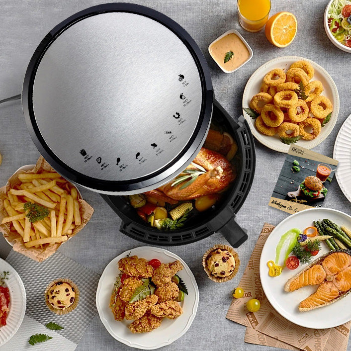 Ultima Cosa Presto Luxe Grande Air Fryer 8L (Stainless Steel) . . . . 8L  Electric Air Fryers Oil-Free with LED Digital Screen Want to make crispy,  evenly, By Ultima Cosa