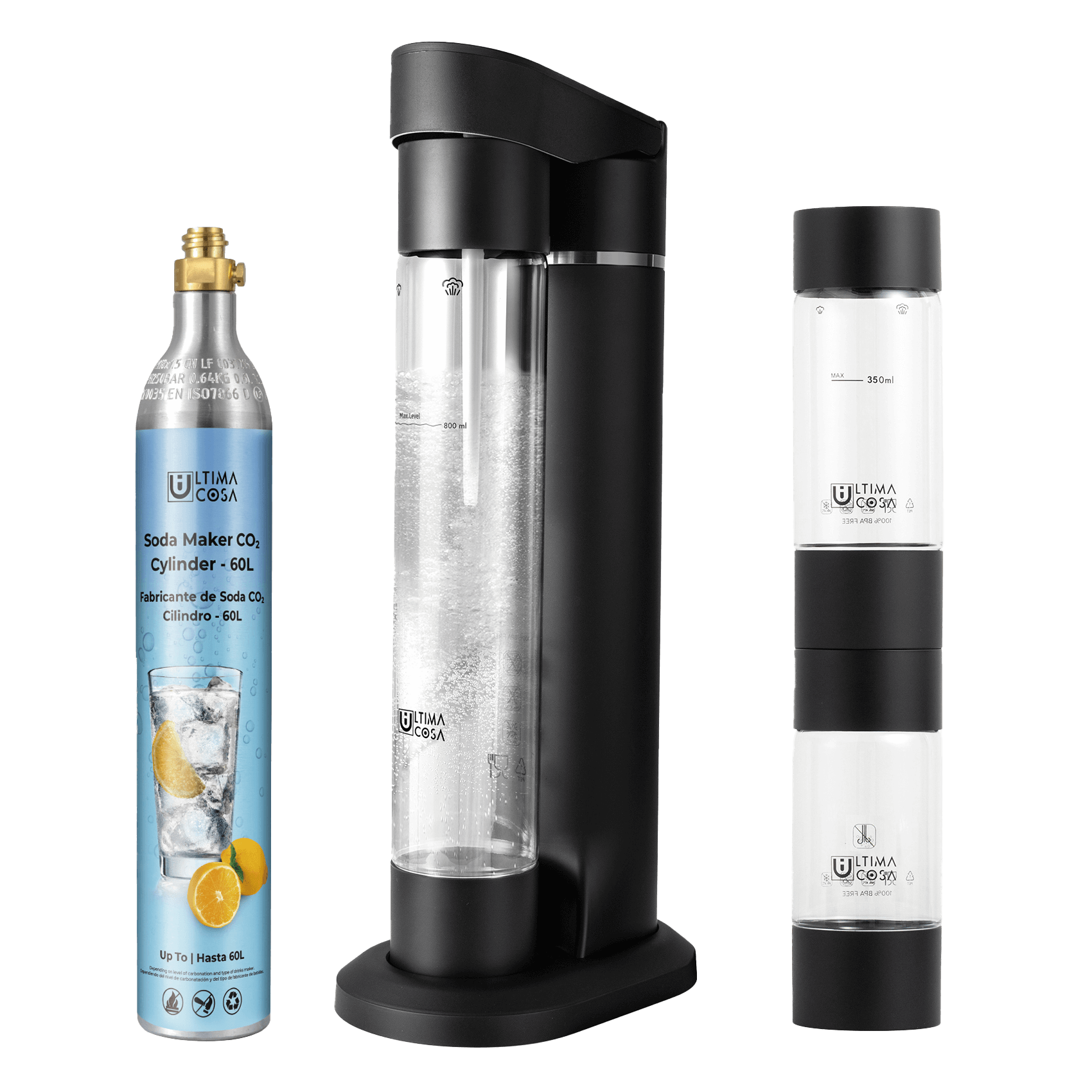 Ultima Cosa Presto Frizzante Soda Maker (3 bottle)